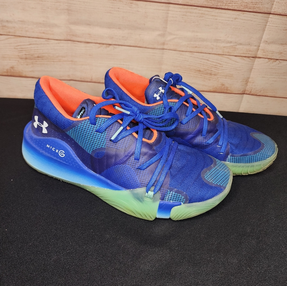 Under Armour Men's Blue and Orange Athletic Shoes